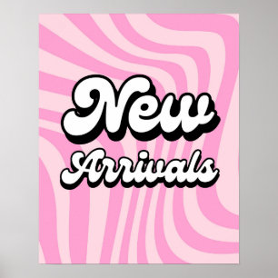 Pink New Arrivals Sign for Retail Stores
