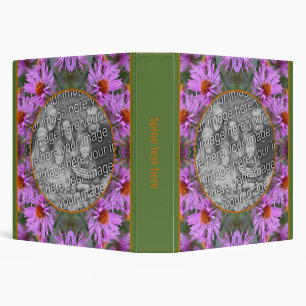 Pink New England Aster Flowers Add Your Own Photo Binder