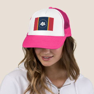 PINK New Mississippi Flag Trucker Hat
