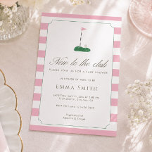 Pink New to the Club Golf Baby Shower