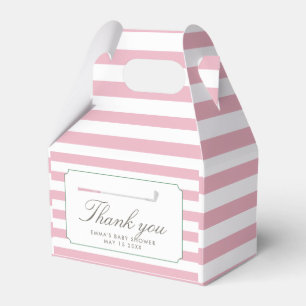 Pink New to the Club Preppy Classic Baby Shower Fa Favor Box