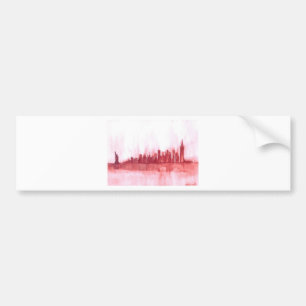 Pink New york city decor Bumper Sticker