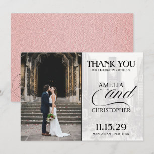 Pink New York City Passport Thank You Card
