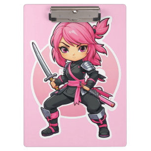 Pink Ninja Girl Clipboard