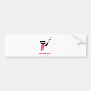 Pink Ninja with Sword Bumper Sticker