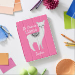 "Pink No Drama Llama" Customizable iPad Cover<br><div class="desc">Embrace a touch of modern charm and playful design with our "Pink No Drama Llama" Customizable iPad Case. This case radiates a contemporary vibe with its vibrant pink background, complemented by the amusing and lighthearted quote, "NO drama Llama". Featuring a delightful llama illustration in a cute style, along with engaging...</div>