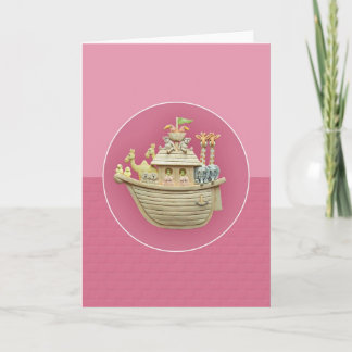 Pink Noah's Ark Greeting Card