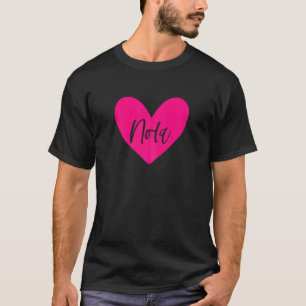Pink Nola Name Heart Love Woman Girl Friend Person T-Shirt