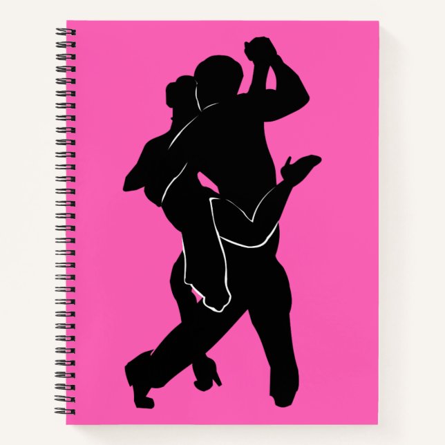 Pink Notebook with Tango Dancer Couple (Front)