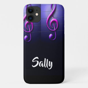 Pink notes on strings iPhone 11 case