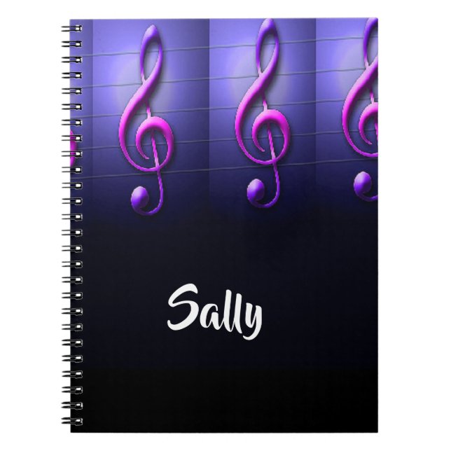 Pink notes on strings notebook (Front)