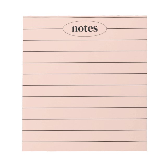 Pink Notes Sleek & Modern Stationery (Front)
