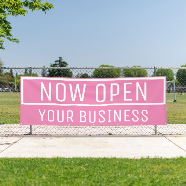 Pink Now Open Banner (Insitu)