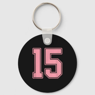 Pink Number 15 Jersey Player Uniform #15 Keychain