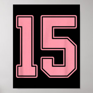 Pink Number 15 Jersey Player Uniform #15  Poster