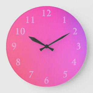 Pink Numbers on Pink Large Clock