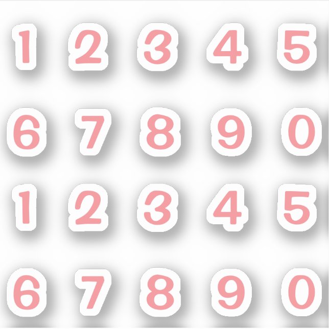 Pink numbers sticker (Front)