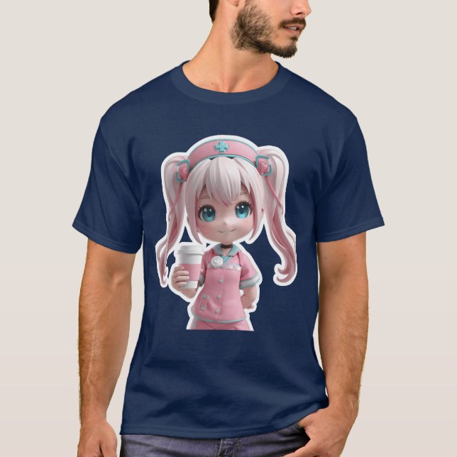Pink Nurse Anime Heroine boy T-Shirt (Front)