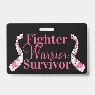 Pink Nurse Breast Cancer Ribbon Customizable Badge