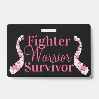 Pink Nurse Breast Cancer Ribbon Customizable Badge