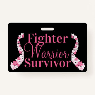 Pink Nurse Breast Cancer Ribbon Customizable Badge