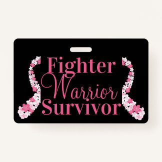 Pink Nurse Breast Cancer Ribbon Customizable Badge