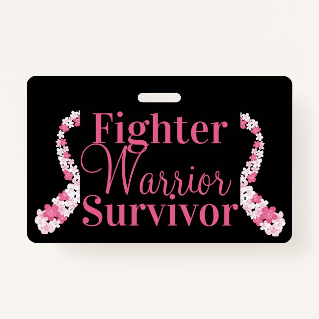 Pink Nurse Breast Cancer Ribbon Customizable Badge (Front)