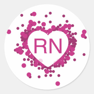 Pink Nurse RN Heart Sticker