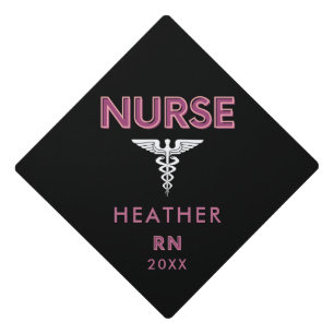 Pink Nursing School Nurse Graduate Graduation Cap Topper