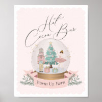pink nutcracker baby shower hot cocoa bar sign