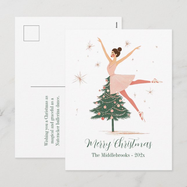 Pink Nutcracker Ballerina Postcard (Front/Back)