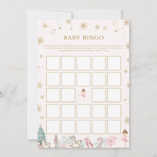 Pink Nutcracker Ballet Baby Bingo Game 