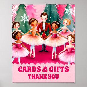 pink nutcracker Ballet Birthday cards & gift sign