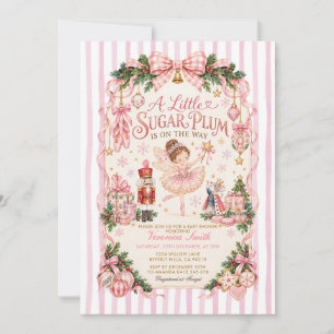 Pink Nutcracker Ballet Christmas Girl Baby Shower Invitation