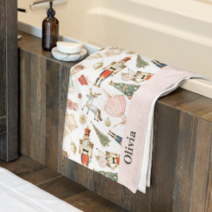 Pink Nutcracker Bath Towel Set