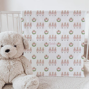 Pink Nutcracker Christmas Fleece Blanket