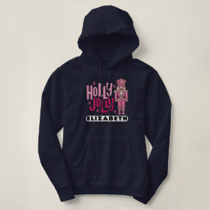Pink Nutcracker Christmas Holiday Vibe Navy Blue Hoodie