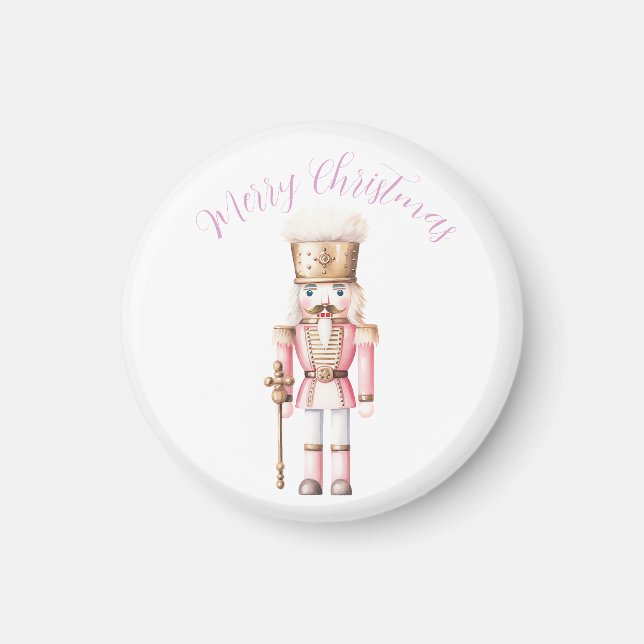 Pink Nutcracker Christmas  Magnet (Front)