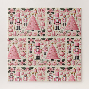 Pink Nutcracker Christmas Tree Jigsaw Puzzle