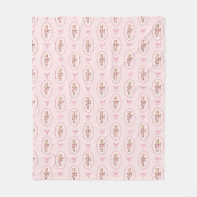 Pink Nutcracker Fleece Throw Blanket (Front)