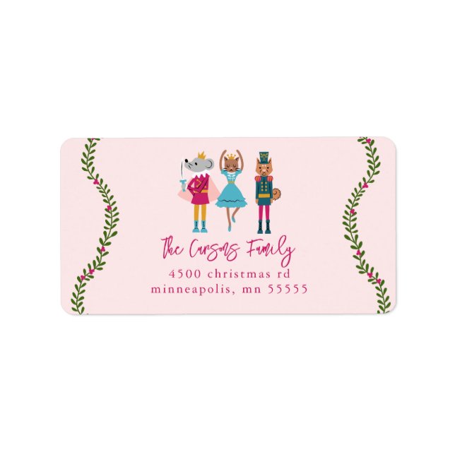 Pink Nutcracker Return Address Label (Front)
