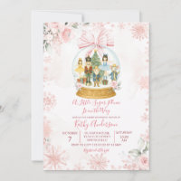 Pink Nutcracker Snowflake Winter Baby Shower