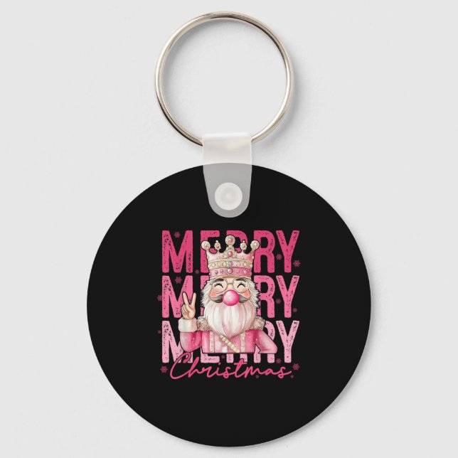 Pink Nutcracker Squad Xmas Merry Christmas Pyjamas Keychain (Front)