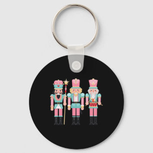 Pink Nutcracker Squad Xmas Pink Christmas Pajamas  Keychain