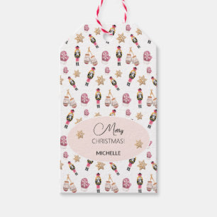 Pink Nutcracker Sugar Land Watercolor Personalized Gift Tags