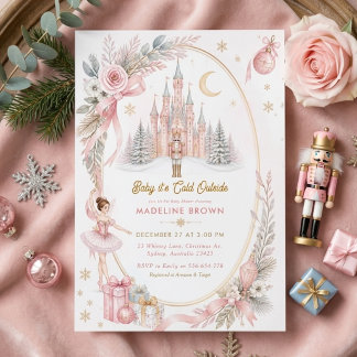 Pink Nutcracker Sugar Plum Baby Shower  Invitation