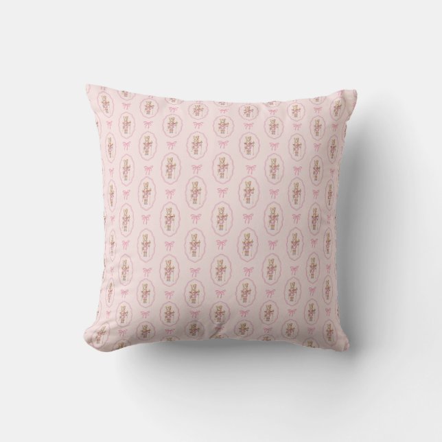 Pink Nutcracker Throw Pillow (Front)