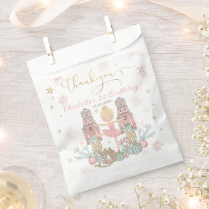 Pink Nutcracker Winter Onederland 1st Birthday Favour Bag