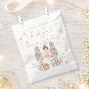 Pink Nutcracker Winter Onederland 1st Birthday Favour Bag