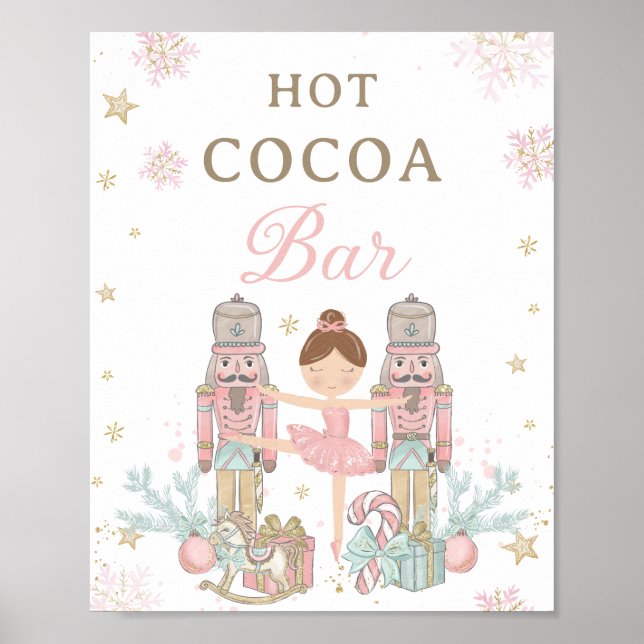 Pink Nutcracker Winter Onederland Hot Cocoa Bar Poster (Front)